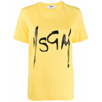MSGM Camiseta com estampa de logo - Amarelo