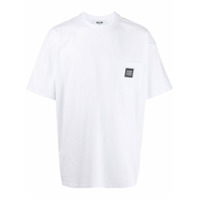 MSGM Camiseta de algodão com bolso - Branco