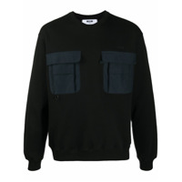 MSGM Camiseta de algodão com bolso contrastante - Preto