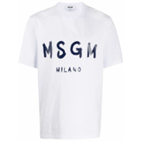 MSGM Camiseta de algodão com estampa de logo - Branco