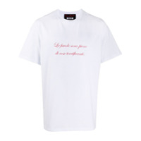 MSGM Camiseta de algodão com estampa de slogan - Branco