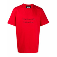 MSGM Camiseta de algodão com estampa de slogan - Vermelho
