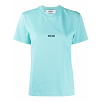 MSGM Camiseta mangas curtas com estampa de logo - Azul