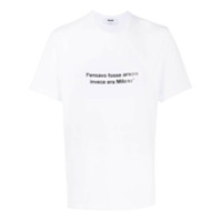 MSGM Camiseta mangas curtas com estampa de slogan - Branco