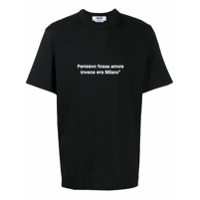 MSGM Camiseta mangas curtas com estampa de slogan - Preto