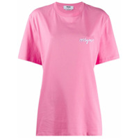 MSGM Camiseta oversized com logo bordado - Rosa
