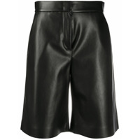 MSGM faux leather knee-length shorts - Preto