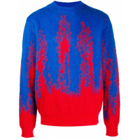 MSGM Fluorescent pattern knitted sweater - Azul