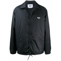 MSGM Jaqueta matelassê com estampa de logo - Preto