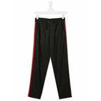 Msgm Kids Calça esportiva com estampa xadrez - Preto