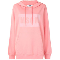 MSGM Moletom com capuz e estampa de logo - Rosa