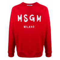 MSGM Moletom decote careca com estampa de logo - Vermelho