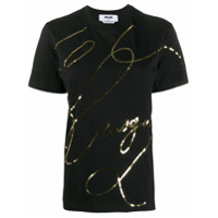 MSGM Moletom mangas curtas com detalhe de aplicação - Preto