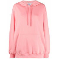 MSGM Moletom oversized com capuz e estampa de logo - Rosa