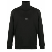 MSGM roll-neck logo print sweatshirt - Preto
