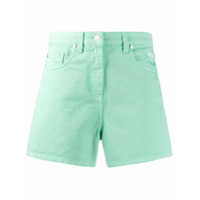 MSGM Short jeans com estampa de logo - Verde