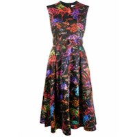 MSGM Vestido sem mangas com cinto e estampa floral - Preto