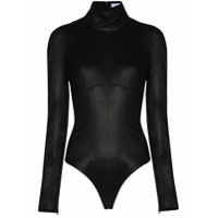 Mugler Body gola alta com mangas longas - Preto