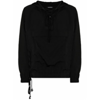 Nahmias Jaqueta com capuz e detalhe de renda - Preto