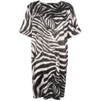 Natori Vestido midi com estampa de zebra - Cinza