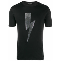 Neil Barrett Camiseta com estampa de relâmpago - Preto