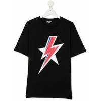 Neil Barrett Kids Camisa com estampa de raio - Preto