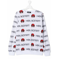 Neil Barrett Kids Moletom com capuz e logo - Branco