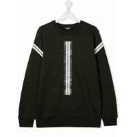 Neil Barrett Kids Moletom de algodão com detalhe camuflado - Verde