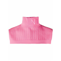 Nina Ricci Gola canelada com logo bordado - Rosa