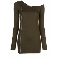 Nº21 Blusa de tricô decote assimétrico - Verde