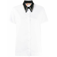 Nº21 Camisa mangas curtas com gola contrastante - Branco