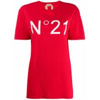 Nº21 Camiseta com logo contrastante - Vermelho