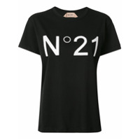 Nº21 Camiseta decote careca com aplicação de logo - Preto