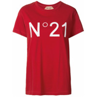 Nº21 Camiseta decote careca com estampa de logo - Vermelho