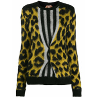 Nº21 leopard knit striped jumper - 3329 YELLOW