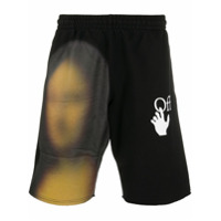 Off-White blurred Monalisa track shorts - Preto