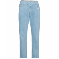 Off-White Calça jeans cropped cintura média - Azul