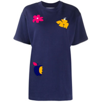 Off-White Camiseta com estampa floral e logo Off White - Azul