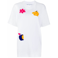 Off-White Camiseta com estampa floral e logo Off White - Branco