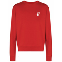 Off-White Camiseta de algodão com estampa - Vermelho