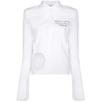 Off-White Camiseta mangas longas com recortes vazados - Branco