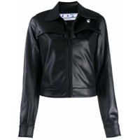 Off-White Jaqueta slim com estampa de logo - Preto