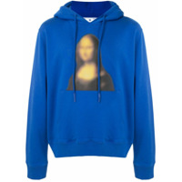 Off-White Moletom Blurred Mona Lisa com capuz - Azul