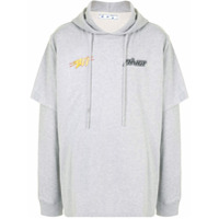 Off-White Moletom de algodão Pivot com capuz - Cinza