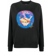 Opening Ceremony Moletom slim com estampa de macarrão - Preto