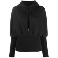 Opening Ceremony ribbed hem long-sleeved hoodie - Preto