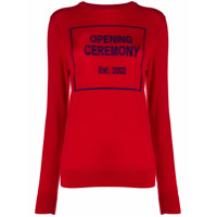 Opening Ceremony Suéter de tricô com logo - Vermelho