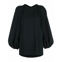 Oscar de la Renta Blusa mangas amplas com abertura frontal - Preto