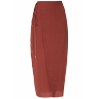 Osklen Saia em seda transpassada - Vermelho