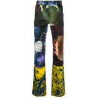 Ottolinger Calça reta com estampa gráfica - Azul